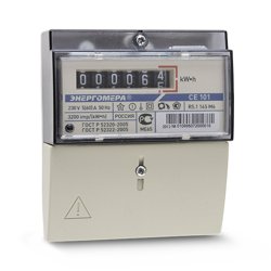 Счетчик СЕ 101 R5.1 145 М6 1ф 5-60А 230В 1 класс точн. 1 тариф мех. табло на рейку и в щит. Энергомера
