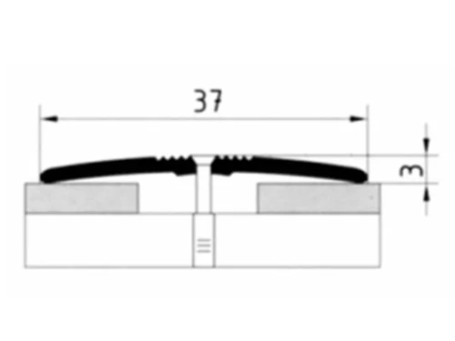 Порог АПС 003 алюминиевый 1800*37*3 мм одноуровневый (36 дуб черный)