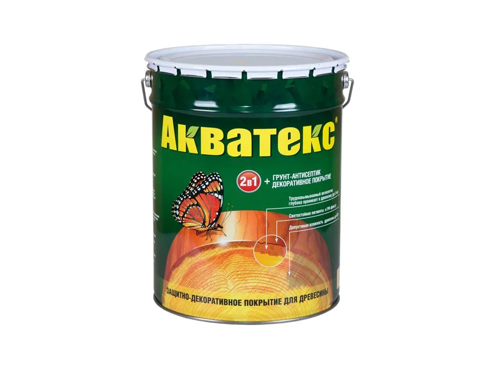 Основа алкидная Акватекс 2 в 1 - орех 20л УФ-защита, влажн. древесина 40%
