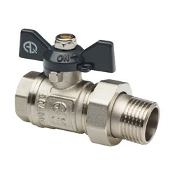 Кран шаровой со сгоном прямой FM 3/4 U B гайка-штуцер бабочка AQualink