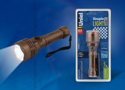 Фонарь ручной Uniel Стандарт &#171;Simple Light-Gambit&#187;, пластик, 0, 5 Watt LED, 2хАА, коричневый, S-LD044-C Brown