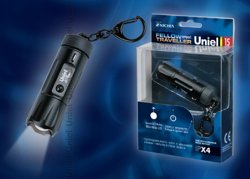 Фонарь мини Uniel Премиум «Compact fellow traveller», алюминиевый корпус, 1 Nichia 0, 5mm LED 3.6V 70mAh Ni-MH, черный, P-KL025-B Black