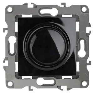 Светорегулятор поворотно-нажимной Эра12, чёрный (400ВА 230В), арт.12-4101-06