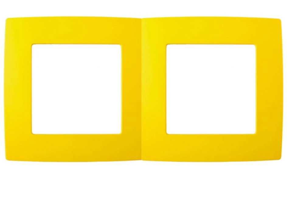 Рамка 2-местная Эра12, жёлтый, арт.12-5002-21
