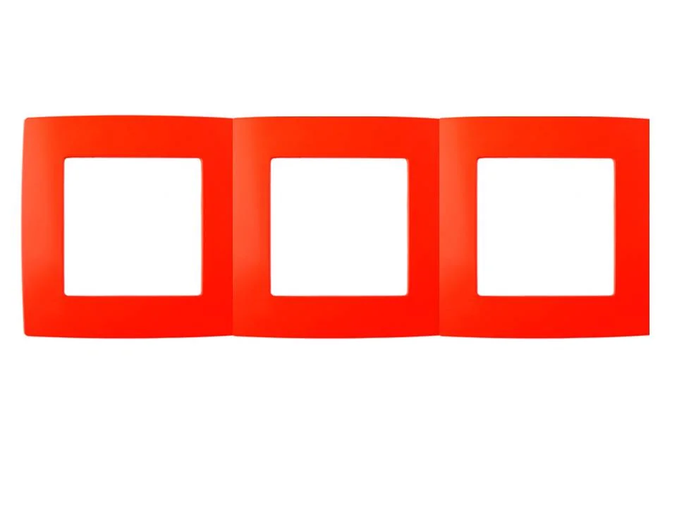 Рамка 3-местная Эра12, красный, арт.12-5003-23