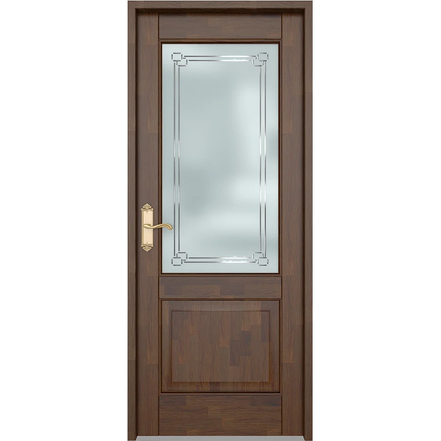Дверь CREDA ECO (Кантри) стекло массив дуба орех 2000х600