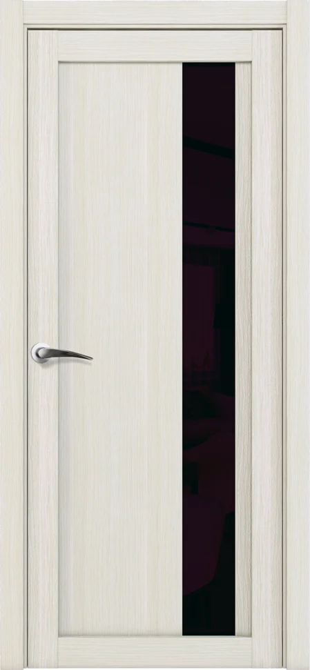 Дверь Uberture UNILINE Модель 30004 частичное черное стекло, капучино велюр 80, экошпон