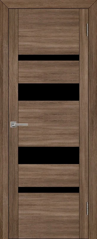 Дверь Uberture UNILINE Модель 30013 частичное черное стекло, серый велюр 90, экошпон