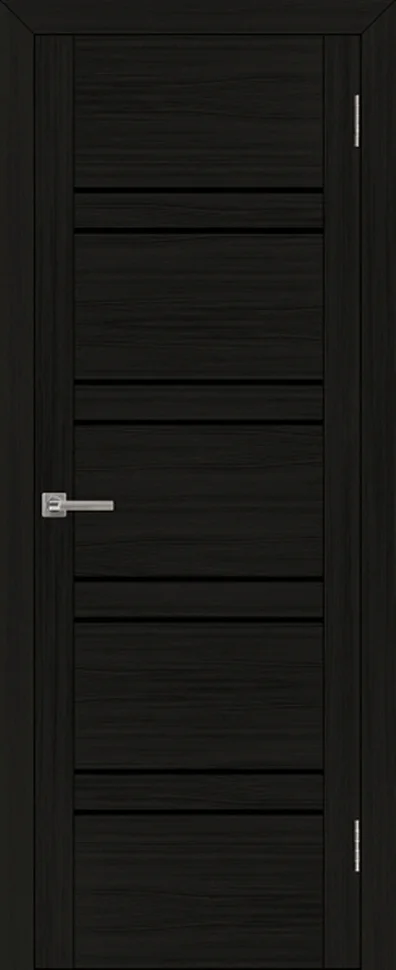 Дверь Uberture UNILINE Модель 30026 частичное черное стекло, шоко велюр 70, экошпон
