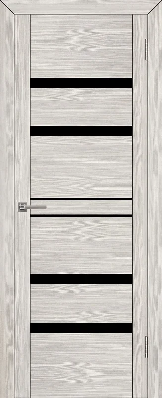 Дверь Uberture UNILINE Модель 30030 частичное черное стекло, капучино велюр 80, экошпон