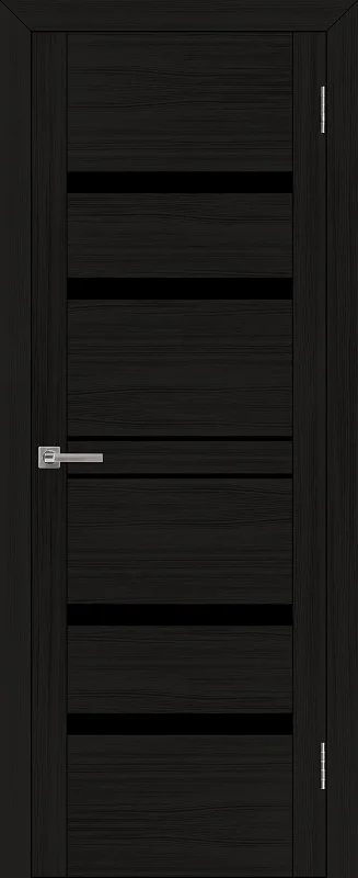 Дверь Uberture UNILINE Модель 30030 частичное черное стекло, шоко велюр 60, экошпон