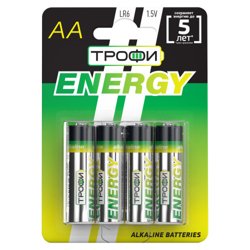 Элемент питания ТРОФИ LR6-4BL ENERGY/ECO (40/720/17280) (уп.4шт)