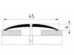 Порог АПС 004 алюминиевый 900*45*4 мм одноуровневый (35 орех светлый)