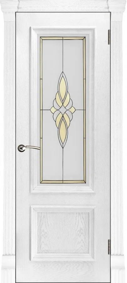 Дверь "Ульяновские двери" Корсика стекло Маэстро дуб perla 60, шпон