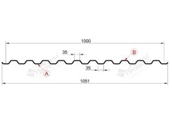 Профнастил "Металлпрофиль" С-21(Тип), 0.5 мм Norman, PE, RAL ** 1.051 * м2