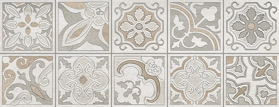 Плитка INTERCERAMA Dolorian серый декор Геометрия 23*60 арт.Д113071-1