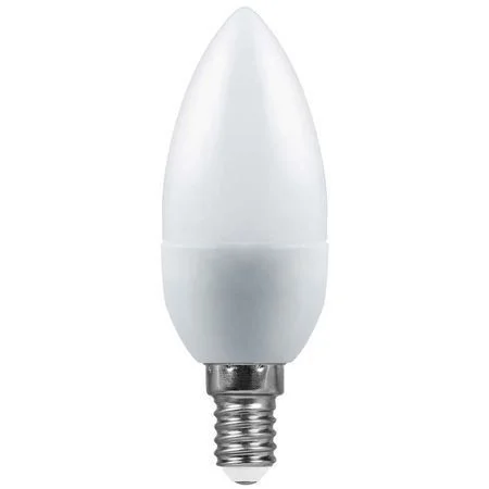 Лампа светодиодная 7W E14 230V 4000K (белый) Свеча матовая (C37) SAFFIT, SBC3707