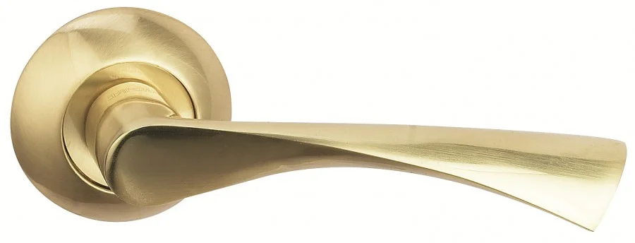 Ручка дверная BUSSARE на круглой накладке CLASSICO A-01-10 S.GOLD (золото матовое)