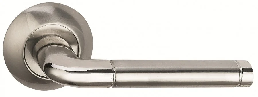 Ручка дверная BUSSARE на круглой накладке LINDO A-34-10 CHROME/S.CHROME (хром/хром матовый)