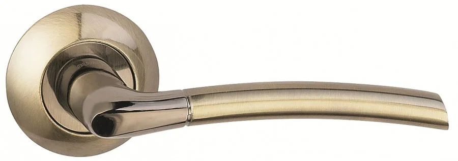 Ручка дверная BUSSARE на круглой накладке FINO A-13-10 GRAPHITE/ANT. BRONZE (графит/античная бронза)