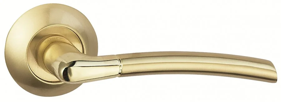 Ручка дверная BUSSARE на круглой накладке FINO A-13-10 GOLD/S.GOLD (золото/золото матовое)
