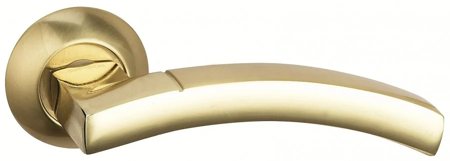 Ручка дверная BUSSARE на круглой накладке SOLIDO A-37-10 GOLD/S.GOLD (золото/золото матовое)
