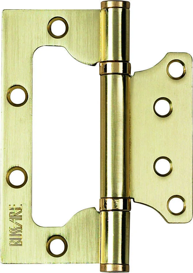 Петля дверная BUSSARE с двумя подшипниками, универсальная, накладная B020-U 100X75X2.5-2BB-1SG (золото матовое)