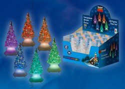 Фигурка светодиодная на батарейках &#171;Ёлочка&#187; 5*10 см, RGB, ULD-F620 RGB XMAS TREE SET12 (CR2032 в комплекте)