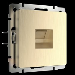 Розетка телефонная 1-местная СП Werkel, шампань рифленый (RJ-11), WL10-RJ-11