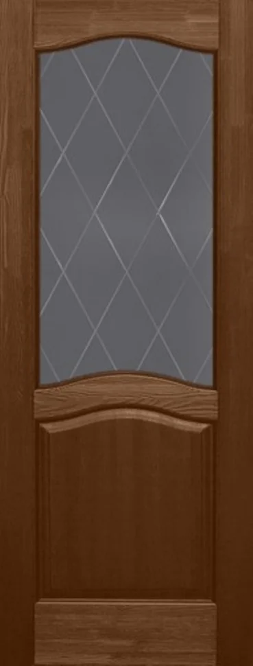Дверь ОКА &quot;Лео&quot; стекло графит античный орех 80 (браш массив сосны)