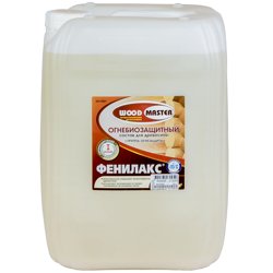 Огнебиозащита Wood Master Фенилакс 25 кг 1-2 гр. огнезащиты (золотисто-коричневый цвет) всесезонная (до -15°С)