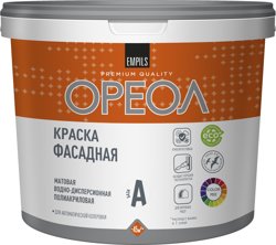 Краска ВД фасадная атмосферостойкая полиакриловая База-А ОРЕОЛ 12,96 кг