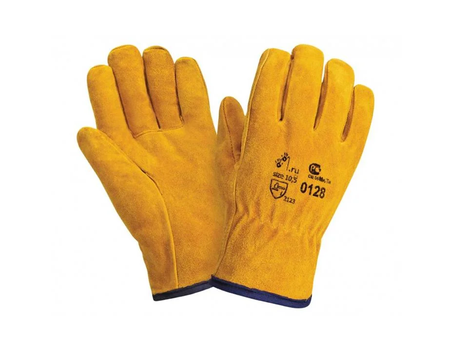 Перчатки спилковые желтые «Драйвер» ЛЮКС