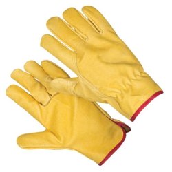 Перчатки спилковые желтые &#171;Драйвер&#187; ЛЮКС