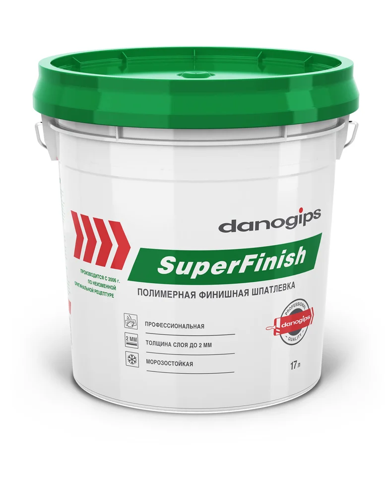 Шпаклевка готовая DANOGIPS SUPER FINISH полимерная финишная 17 л (28 кг)