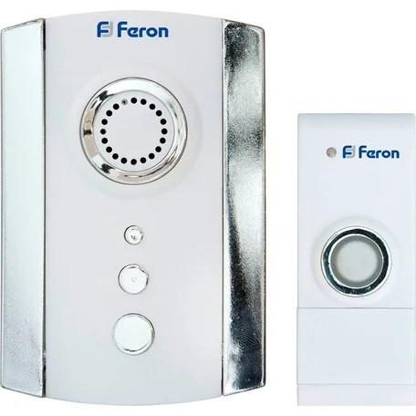 Звонок Feron (35 мелодий) беспроводной, белый, хром, E-368