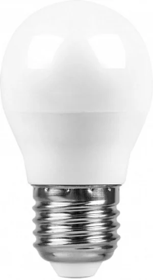 Лампа светодиодная 5W E27 230V 4000K (белый) Шар SAFFIT, SBG4505