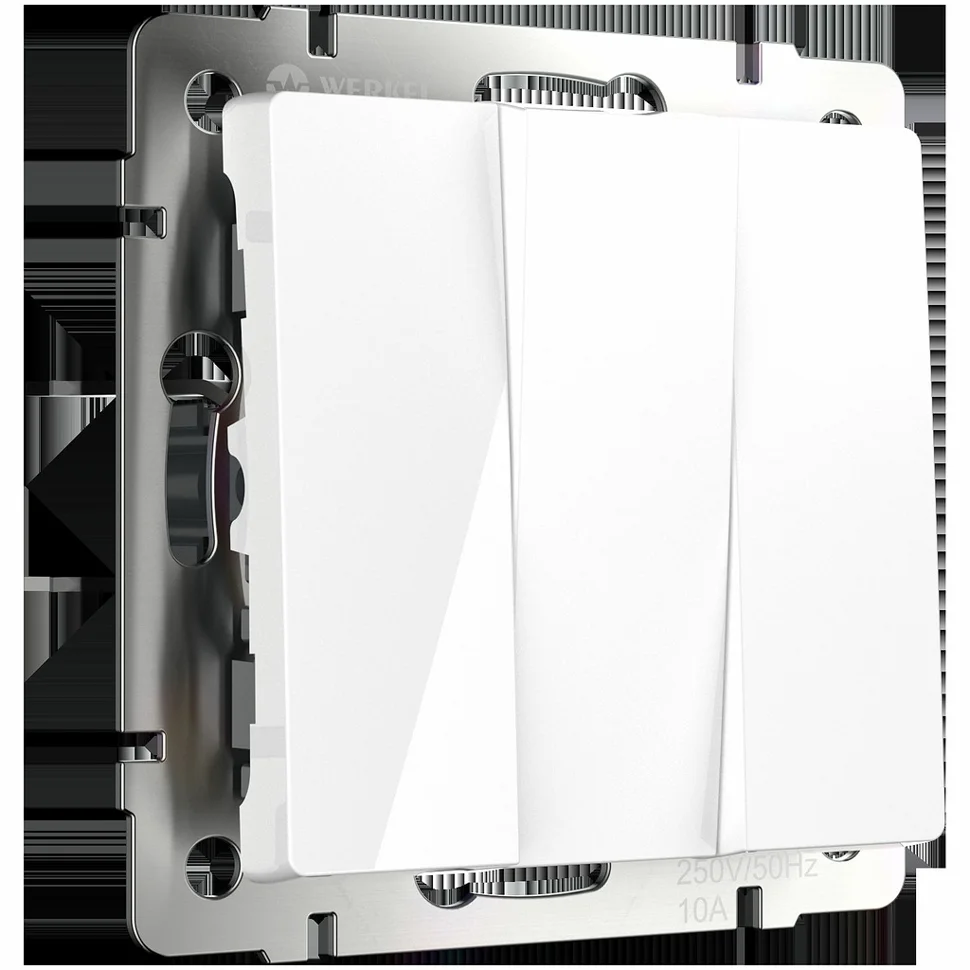 Выключатель трехклавишный СП Werkel, белый, WL01-SW-3G , W1130001