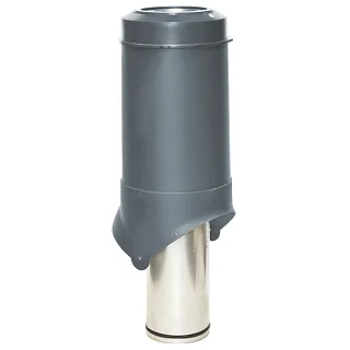 Выход вытяжки вентиляционный изолированный KROVENT Pipe-VT 125is 125/206/500 серый