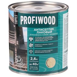 Антисептик EMPILS PROFIWOOD лаковый атмосферостойкий алкидный бесцветный 2,4 кг