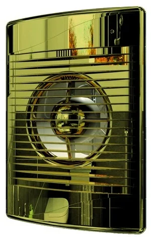 Вентилятор осевой вытяжной c обратным клапаном D 125, декоративный (Gold), ЭРА