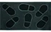 Коврик придверный резиновый "Следы" 40x60 см, черный, SunStep