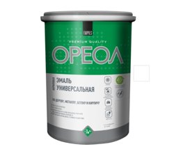 Эмаль ОРЕОЛ акриловая матовая белая (пластик) 2,5 кг