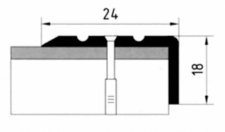 Порог АПУ 003 алюминиевый 1350*24*18 мм угловой (15-дуб темный)