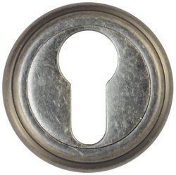 Накладка дверная круглая под цилиндр Vantage ЕТ03AS состаренное серебро