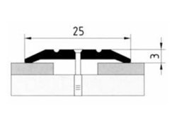 Порог АПС 001 алюминиевый 2700*25*3 мм одноуровневый (01 серебро)