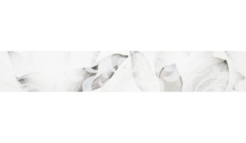 Плитка LASSELSBERGER Каррарский Мрамор цветы бордюр 7,5х45 арт.1504-0145