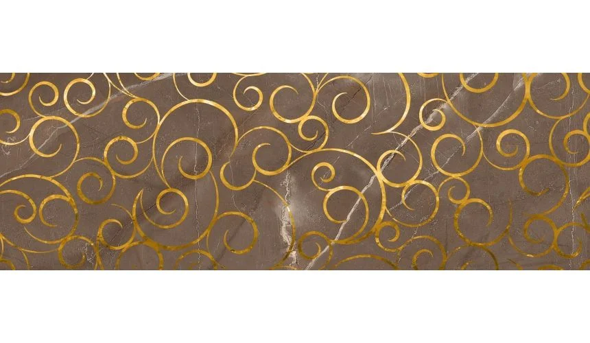 Плитка LASSELSBERGER Миланезе дизайн флорал марроне декор 20х60 арт.1664-0146