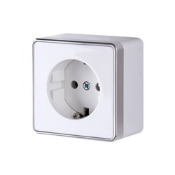 Розетка 1-местная ОП Werkel Gallant, с заземлением, белая WL15-02-01, W5071001