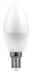 Лампа светодиодная 9W E14 230V 2700K (желтый) Свеча матовая (C37) Feron, LB-570